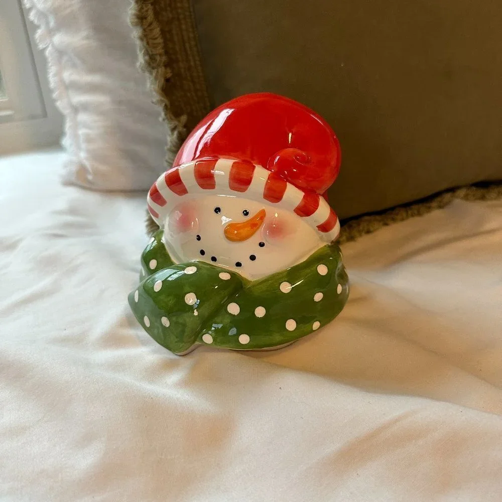 Decorative Snowman Head Figurine